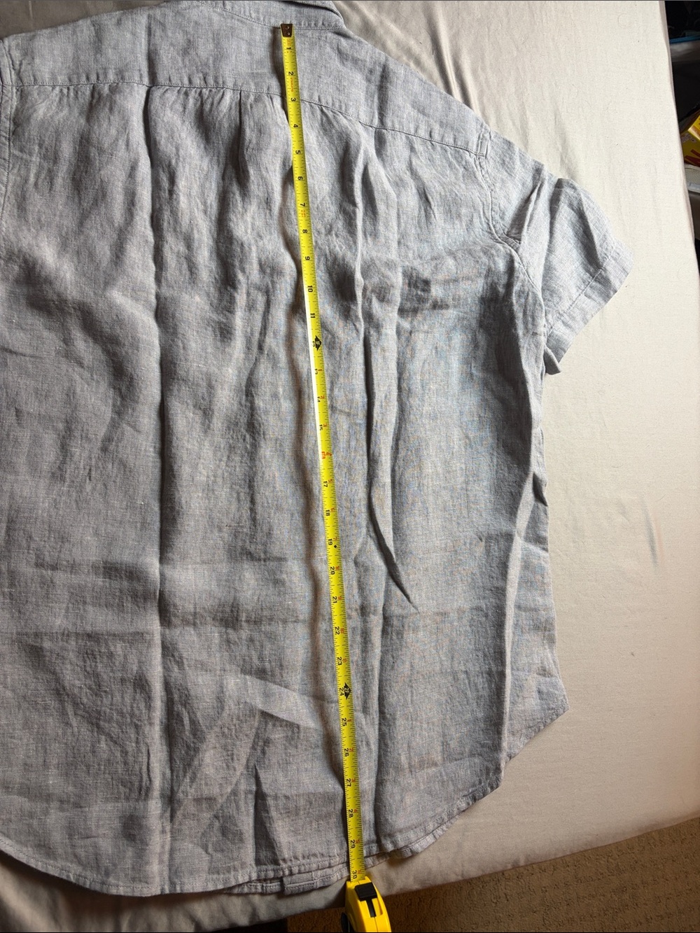JCrew Irish Linen short sleeve shirt in blue grey. NWT. - Picture 7 of 7